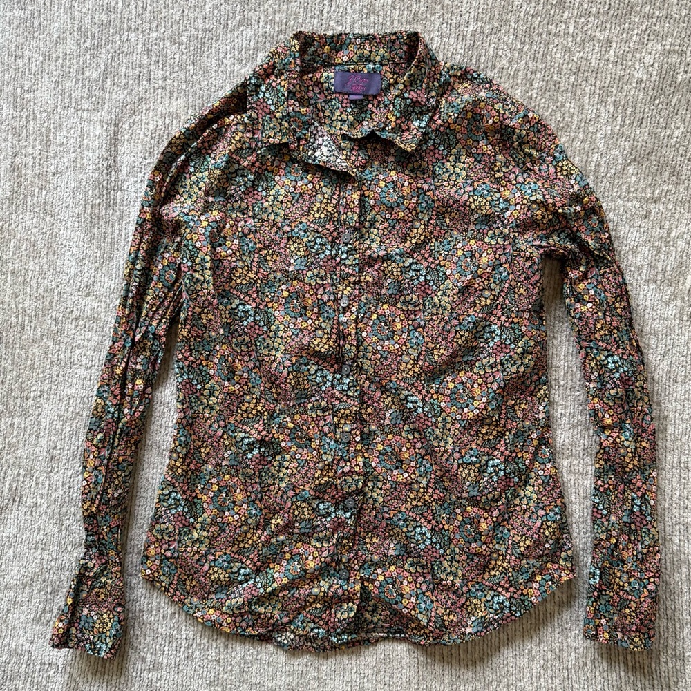 J.Crew Liberty Fabrics Floral Button Down Shirt Women’s 6 Cottagecore Preppy